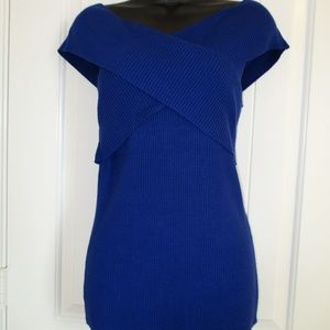 INC International Concepts Blue Crossover Sweater